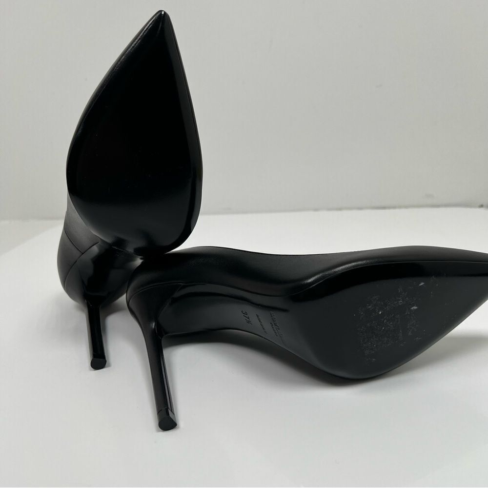 SAINT LAURENT Anja 85 Leather Pumps in Black Sz US 7.5 - Picture 6 of 8